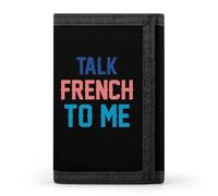 Talk French to Me Trifold Wallet for Men Classic Lightweight Credit Card Holder Tri Fold Purse with Zippered