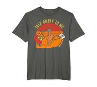 Talk Gravy to Me Funny Thanksgiving Pun Turkey Roast Dinner T-Shirt, Men's Big and Tall, Asphalt Grey, 3X Tall