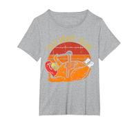 Talk Gravy to Me Funny Thanksgiving Pun Turkey Roast Dinner T-Shirt, Women's Plus, Heather Grey, 2X