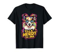 Talk Herdy To Me Sheep Gifts Funny Border Collie T-Shirt