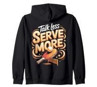 Talk Less Serve More Ping Pong Table Tennis Paddle Zip Hoodie