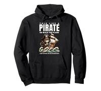 Talk Like a Pirate Day Funny Cat Walk the Plank Quote Pullover Hoodie