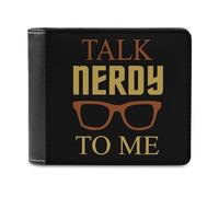 Talk Nerdy to Me Bifold Wallet PU Leather Slim Purse Pocket Wallet with Card Holder for Office Travel