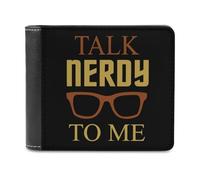 Talk Nerdy to Me Men's Leather Wallet Bifold Purse Card Holder Slim Money Clip Single-Sided Print