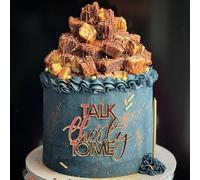 Talk Thirty to Me Cake Topper,Acrylic Gold Cheers to 30 Years Cake Decorations 30 Cake Topper for Happy 30th Birthday Decorations Anniversary 30th Birthday Decoration