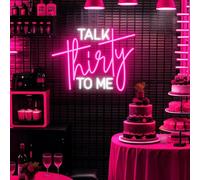 Talk Thirty To Me Neon Sign，30th Birthday Decorations，30th Birthday Decorations 30th Birthday Neon Signs Thirty Birthday Gifts For Him Her USB Neon Sign for Birthday Anniversary