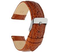 Talk Time Alligator Grain Italian Padded Leather Watch Strap Tan (22mm)