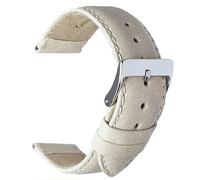 Talk Time Beige Vintage Style Genuine Calf Leather Watch Strap (22mm)