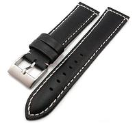 Talk Time Black Padded Italian Calf Leather Watch Strap 18mm