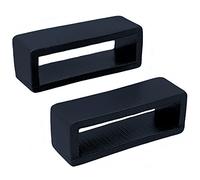 Talk Time Black Rubber Watch Strap Keeper Loop 16mm (Pack of 2)