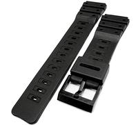 Talk Time Black Rubber Watch Strap To Fit Casio 20mm (24mm Overall Width)