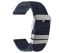Talk Time Black Woven Nylon Watch Strap Brushed Stainless Steel Buckle (18mm)