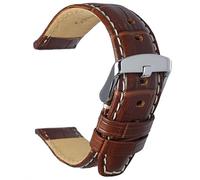 Talk Time Brown Leather Alligator Grain Watch Strap Nubuck Lining Stitched Edging (18mm)