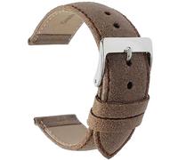 Talk Time Brown Vintage Style Genuine Calf Leather Watch Strap (22mm)