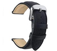 Talk Time Buffalo Grain Watch Strap Soft Suple Padded Leather Black (20mm)