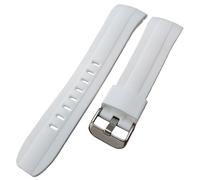 Talk Time Curved End Watch Strap Silicone Rubber 22mm (White)