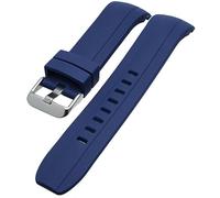 Talk Time Curved End Watch Strap Silicone Rubber Divers Soft Touch Stainless Steel Buckle 22mm (Blue)