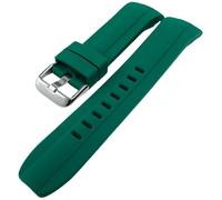 Talk Time Curved End Watch Strap Silicone Rubber Divers Soft Touch Stainless Steel Buckle 22mm (Green)