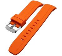 Talk Time Curved End Watch Strap Silicone Rubber Divers Soft Touch Stainless Steel Buckle 22mm (Orange)