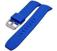 Talk Time Curved End Watch Strap Silicone Rubber Divers Soft Touch Stainless Steel Buckle 22mm (Royal Blue)