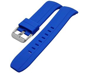 Talk Time Curved End Watch Strap Silicone Rubber Divers Soft Touch Stainless Steel Buckle 22mm (Royal Blue)