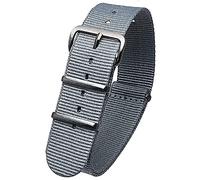 Talk Time G10 NATO Military Grey Nylon Watch Strap Band Gun Metal Buckle 16mm