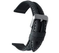 Talk Time Genuine Suede Leather Watch Strap Water Resistant Black (18mm)