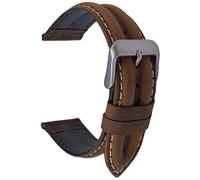 Talk Time Genuine Suede Leather Watch Strap Water Resistant Brown 18mm