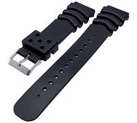 Talk Time Heavy Duty Black Rubber Divers Watch Strap Seiko Compatible Z20 20mm