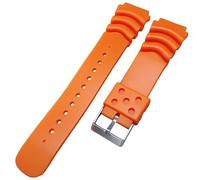 Talk Time Heavy Duty Orange Rubber Divers Watch Strap Compatible With Seiko 22mm
