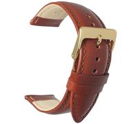 Talk Time Light Brown Tan Padded Italian Nappa Leather Watch Strap 16mm