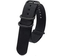 Talk Time NATO 4 Ring Zulu Watch Strap Heavy Duty Ballistic Nylon PVD Buckle Black 24mm