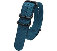 Talk Time NATO 4 Ring Zulu Watch Strap Heavy Duty Ballistic Nylon PVD Buckle Blue 24mm