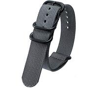 Talk Time NATO 4 Ring Zulu Watch Strap Heavy Duty Ballistic Nylon PVD Buckle Grey 24mm