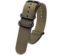 Talk Time NATO 4 Ring Zulu Watch Strap Heavy Duty Ballistic Nylon PVD Buckle Olive 24mm