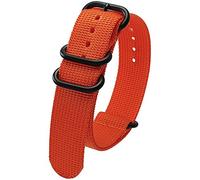 Talk Time NATO 4 Ring Zulu Watch Strap Heavy Duty Ballistic Nylon PVD Buckle Orange 24mm