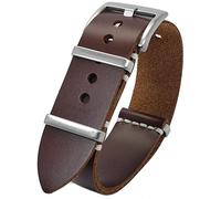 Talk Time NATO G10 Genuine Vintage Leather Watch Strap Band Dark Brown (20mm)