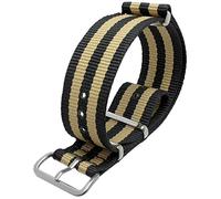 Talk Time NATO G10 Nylon Watch Strap Black and Beige Stripe (18mm)