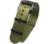 Talk Time NATO Premium Watch Strap Seat Belt Weave Nylon Olive Green with Black Buckle (18mm)