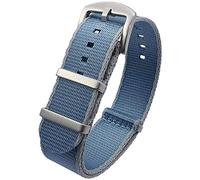 Talk Time NATO Seat Belt Weave Nylon Watch Strap Band Blue Grey 20mm