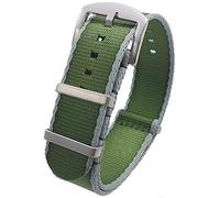 Talk Time NATO Seat Belt Weave Nylon Watch Strap Band Green Grey 20mm