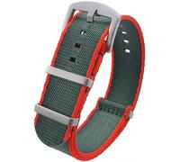 Talk Time NATO Seat Belt Weave Nylon Watch Strap Band Green Red 20mm