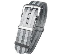 Talk Time NATO Seat Belt Weave Nylon Watch Strap Band Grey Stripe 20mm
