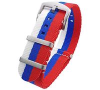 Talk Time NATO Seat Belt Weave Nylon Watch Strap Band Red White Blue 22mm