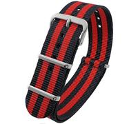 Talk Time NATO Watch Strap Band G10 Nylon Black Red Stripe (18mm)