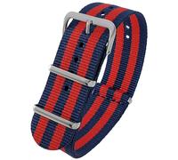 Talk Time NATO Watch Strap G10 Nylon Blue and Red Stripe (22mm)