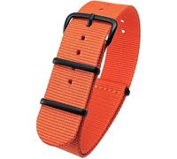 Talk Time NATO Watch Strap G10 Orange Nylon with Black Buckle (24mm)