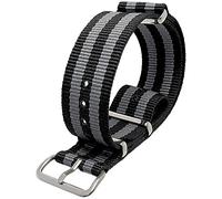 Talk Time NATO Watch Strap Nylon Black and Grey Twin Stripe 18mm