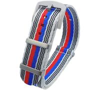 Talk Time NATO Watch Strap Premium Seat Belt Weave Nylon Red White Blue (20mm)
