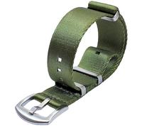 Talk Time NATO Watch Strap Seat Belt Weave Nylon Ultra Smooth Green 22mm